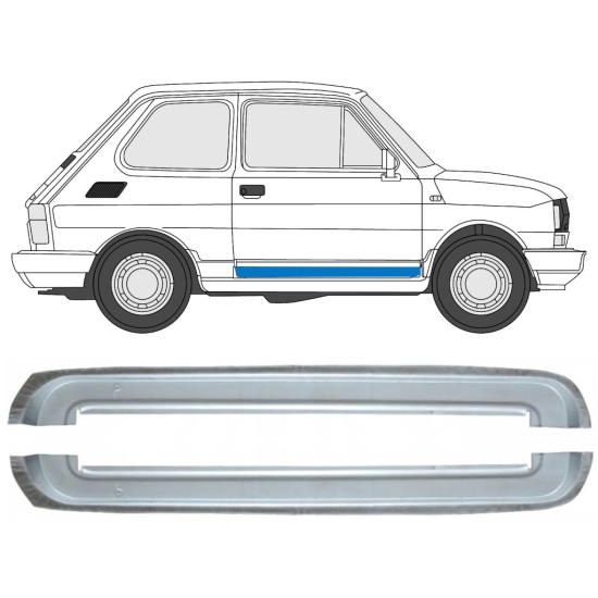 Opravný plech predných dverí vnútorný pre Fiat 126p 1972-2000 / Ľavá+Pravá / Sada 17265