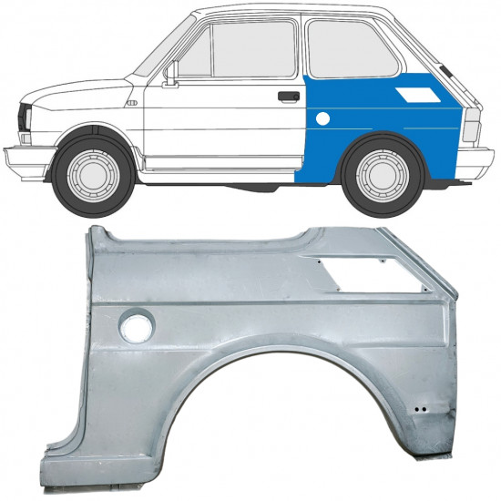 Lem zadného blatníka pre Fiat 126p 1985-1994 / Ľavý 7585