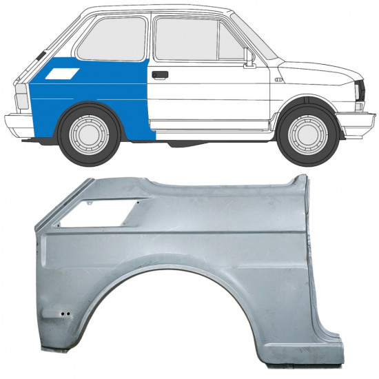 Lem zadného blatníka pre Fiat 126p 1985-1994 / Pravá 7584