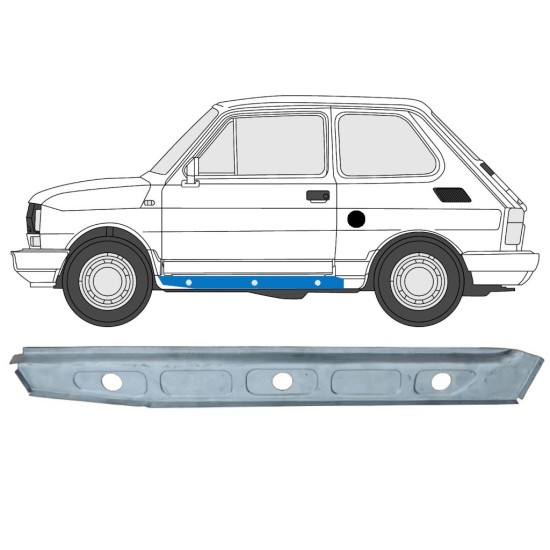 Opravný plech prahu vnútorný pre Fiat 126p 1972-2000 / Ľavý 15122