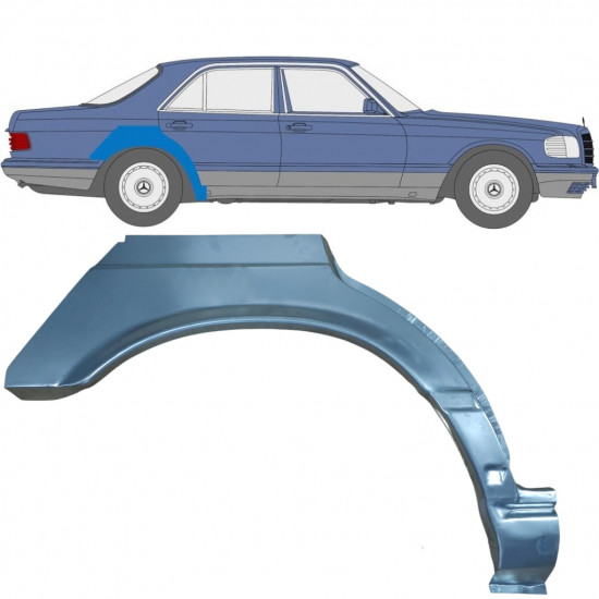 Lem zadného blatníka pre Mercedes S-class 1979-1991 / Pravá 6737