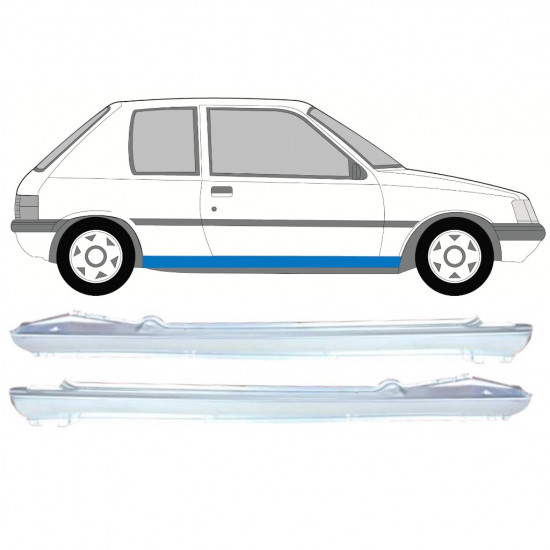 Opravný plech prahu pre Peugeot 205 1983-1998 / Ľavá+Pravá / Sada 9815