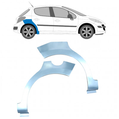 Lem zadného blatníka pre Peugeot 207 2006-2013 / Ľavá+Pravá / Sada 9513