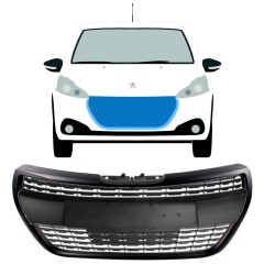 Čierna mriežka pre Peugeot 208 2015-2019 ALLURE / Sada 7537