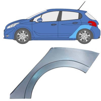 Lem zadného blatníka pre Peugeot 208 2012-2019 / Ľavý 16317