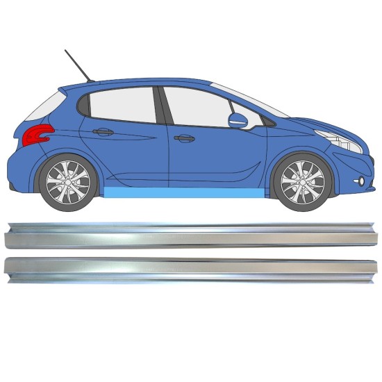 Opravný plech prahu pre Peugeot 208 2012-2019 / Ľavá+Pravá / Sada 16315