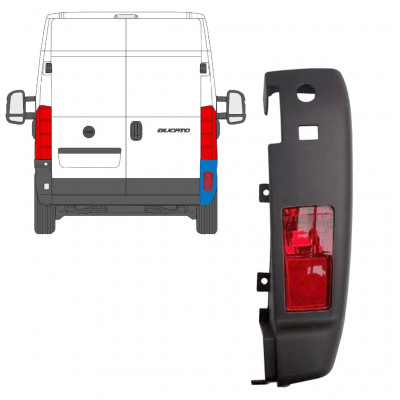 Roh zadného nárazníka so svetlom pre Fiat Ducato 2006-2018 / Pravá /  10077