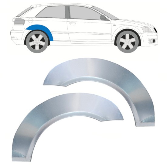 Lem zadného blatníka pre Audi A3 8P 2003-2012 / Ľavá+Pravá / Sada 16321