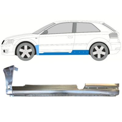 Kompletný prah + opravný plech predného blatníka pre Audi A3 8P 2003-2012 / Ľavý / Sada 14707