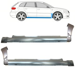 Kompletný prah + opravný plech predného blatníka pre Audi A3 8P 2003-2012 / Sada 11149