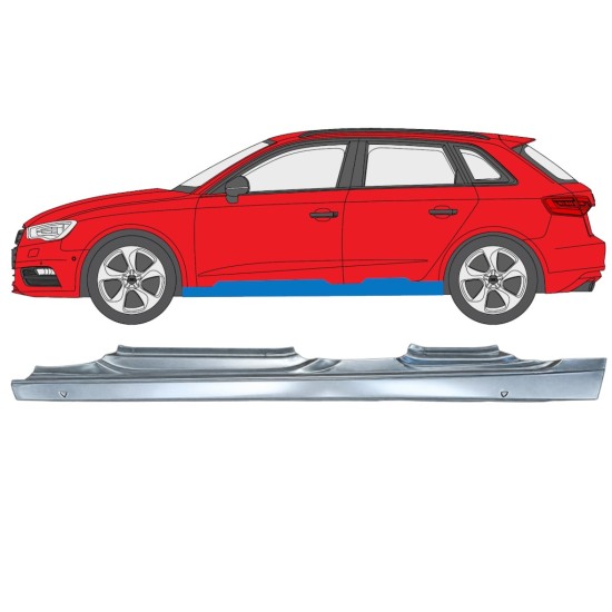 Kompletný prah pre Audi A3 8V 2012-2020 / Ľavý / HATCHBACK 17284