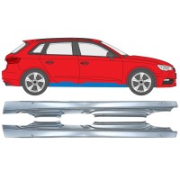 Kompletný prah pre Audi A3 8V 2012-2020 / Ľavá+Pravá / HATCHBACK / Sada 17285