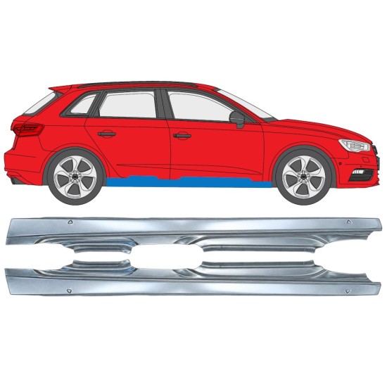 Kompletný prah pre Audi A3 8V 2012-2020 / Ľavá+Pravá / HATCHBACK / Sada 17285