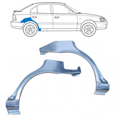 Lem zadného blatníka pre Hyundai Accent 2000-2006 / Ľavá+Pravá / Sada 9881