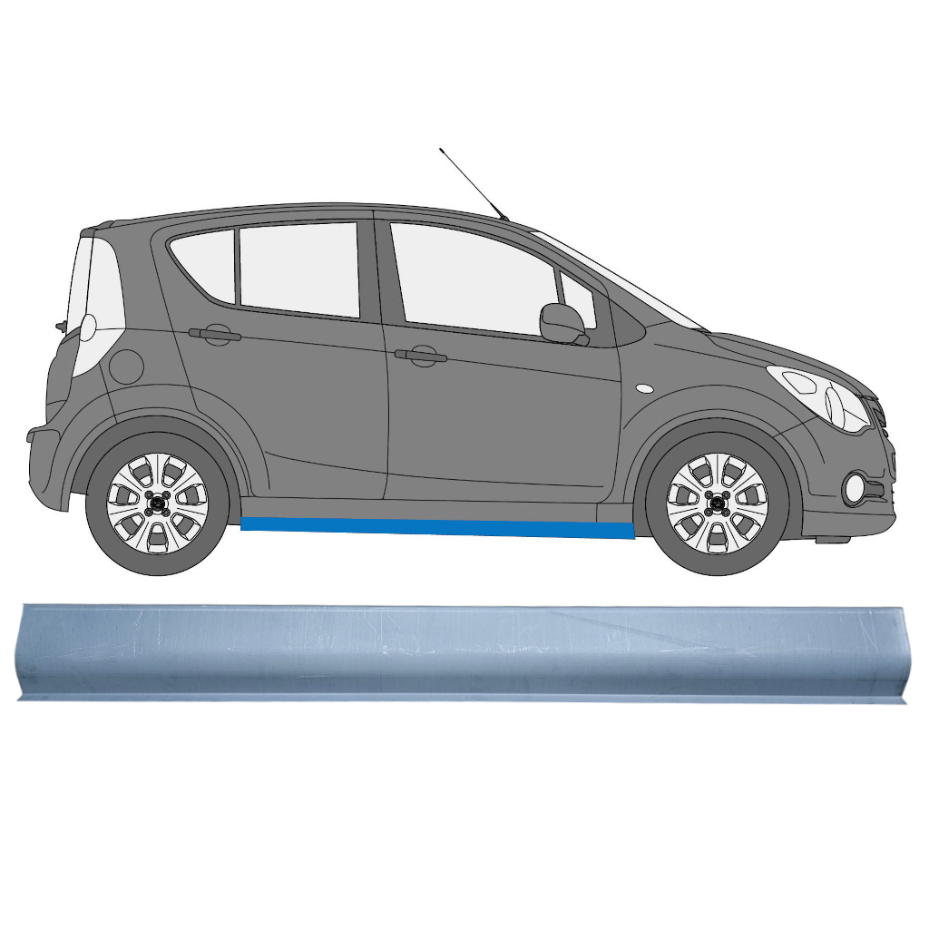 Opravný Plech Prahu Pre Opel Agila 2008-2015 / Vľavo = Vpravo (Symetrické) 7599