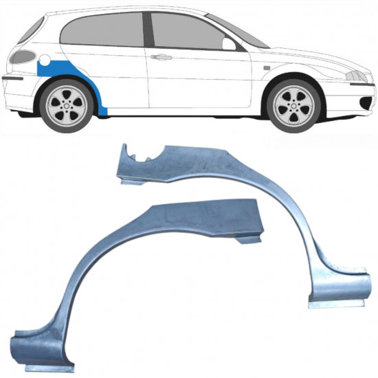 Lem zadného blatníka pre Alfa Romeo 147 2000-2010 / Ľavá+Pravá / Sada 9268