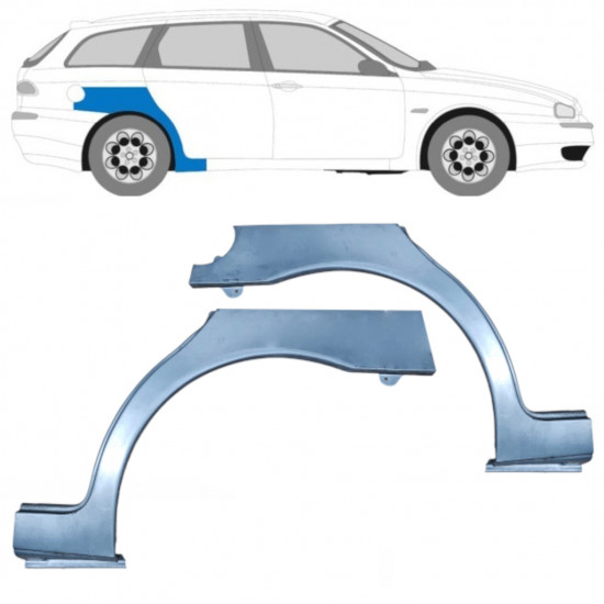 Lem zadného blatníka pre Alfa Romeo 156 1997-2005 / Ľavá+Pravá / Sada 9437