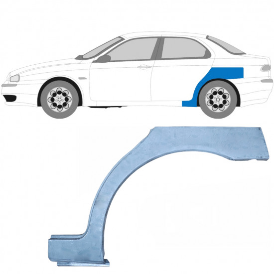 Lem zadného blatníka pre Alfa Romeo 156 1997-2005  / Ľavý / SEDAN 5401