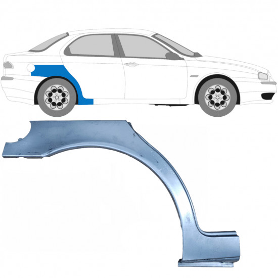 Lem zadného blatníka pre Alfa Romeo 156 1997-2005  / Pravá / SEDAN 5400