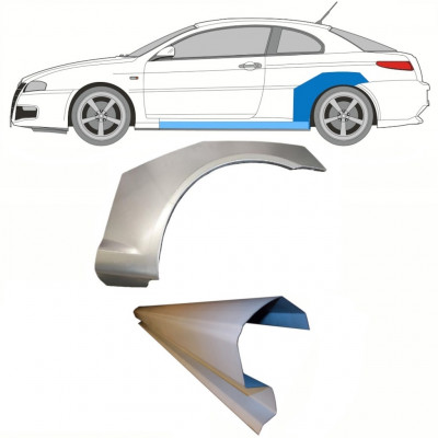 Opravný plech prahu + zadného blatníka pre Alfa Romeo Gt 2003-2010 / Ľavý / Sada 8702