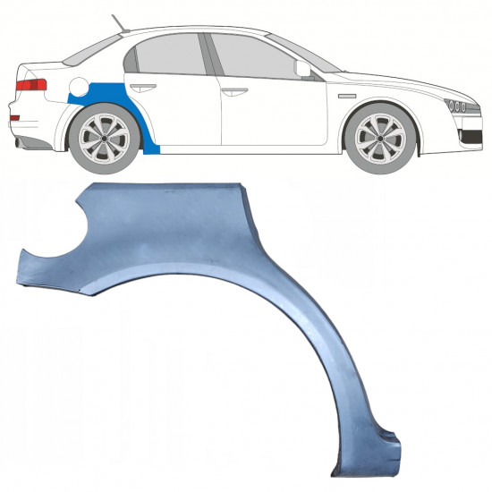 Lem zadného blatníka pre Alfa Romeo 159 2005-2012 / Pravá 7836