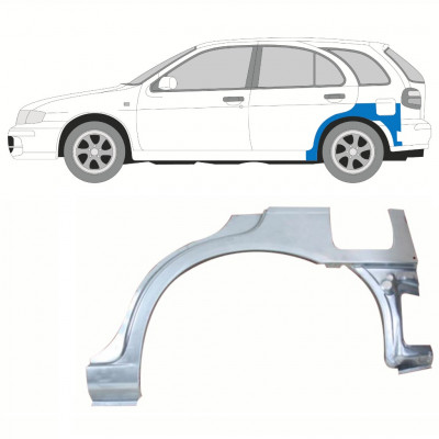 Opravný plech spodnej časti zadného blatníka za kolesom pre Nissan Almera 1995-2000 / Ľavý 10222