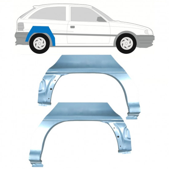 Lem zadného blatníka pre Opel Astra 1991-2002 / Ľavá+Pravá / Sada 9680