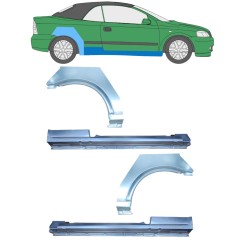 Opravný plech prahu + zadného blatníka pre Opel Astra G 1998-2009 / COUPE / CABRIO / Sada 12594