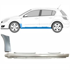 Kompletný prah + opravný plech predného blatníka pre Opel Astra H 2003-2014 / Ľavý / Sada 11162