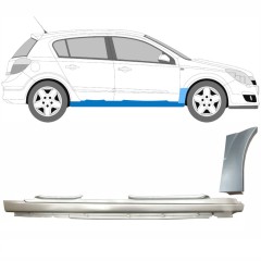 Kompletný prah + opravný plech predného blatníka pre Opel Astra H 2003-2014 / Pravá / Sada 11161