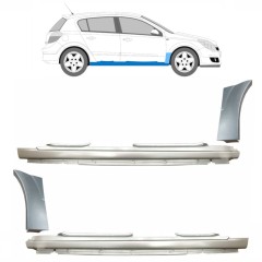 Kompletný prah + opravný plech predného blatníka pre Opel Astra H 2003-2014 / Sada 11163