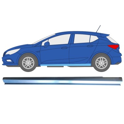 Opravný plech spodnej časti prahu pre Opel Vauxhall Astra K 2015-2022 / Ľavý 16625