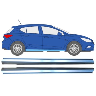 Opravný plech spodnej časti prahu pre Opel Vauxhall Astra K 2015-2022 / Ľavá+Pravá / Sada 16626