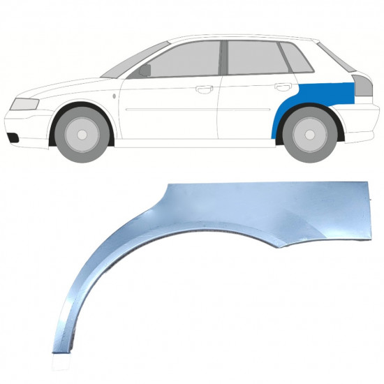 Lem zadného blatníka pre Audi A3 8L 1996-2003 / Ľavý 11794