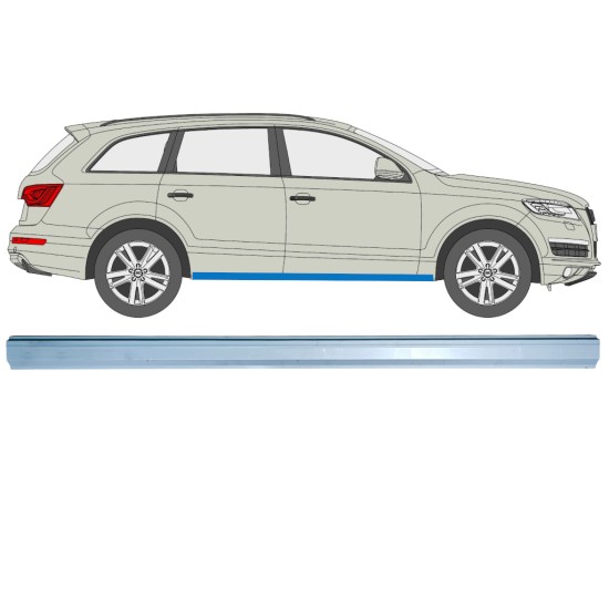 Opravný plech prahu pre Audi Q7 2005-2015 / Vľavo = Vpravo (symetrické) 14988 Opravný plech prahu pre Audi Q7 2005-2015 / Vľavo = Vpravo (symetrické) 14988