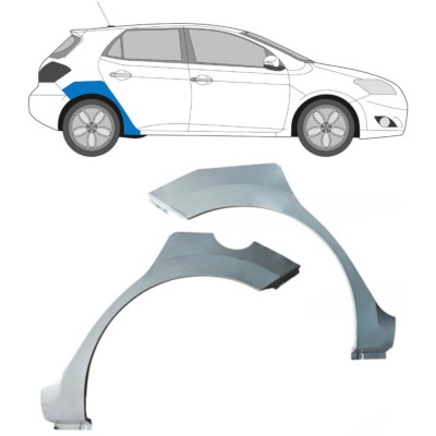 Lem zadného blatníka pre Toyota Auris 2007-2012 / Ľavá+Pravá / Sada 16855