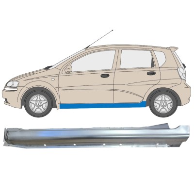 Kompletný prah pre Chevrolet Aveo 2003-2006 / Ľavý / HATCHBACK 14538