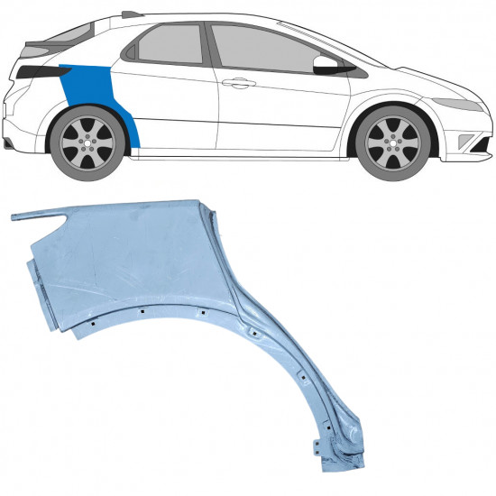 Lem zadného blatníka pre Honda Civic 2005-2011 / Pravá 6634