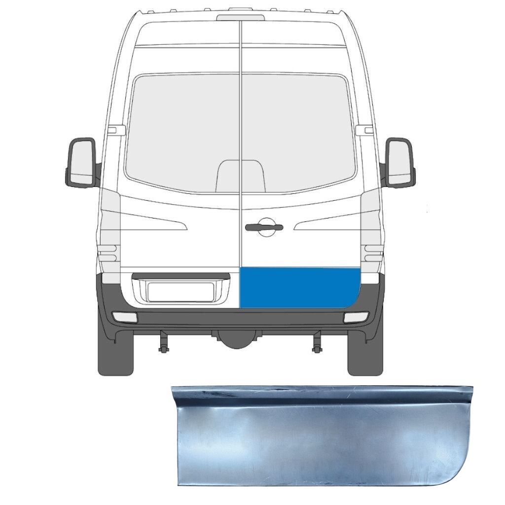 Opravný Plech Zadných Dverí Nízky Pre Mercedes Sprinter 2006- / Pravá 6788