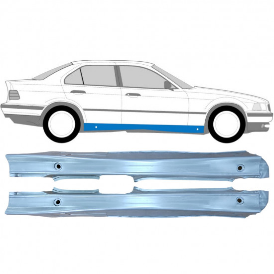 Kompletný prah pre BMW 3 E36 1990-2000 / Ľavá+Pravá / Sada 6214