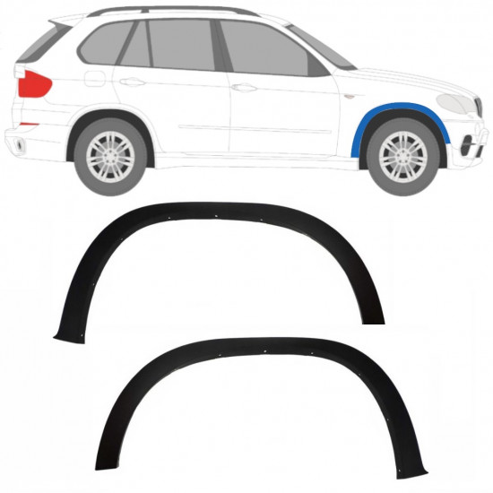 Bočná lišta predného blatníka pre BMW X5 2006-2013 / Ľavá+Pravá / Sada 9428