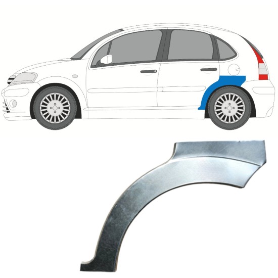 Lem zadného blatníka pre Citroen C3 2002-2010 / Ľavý 14768