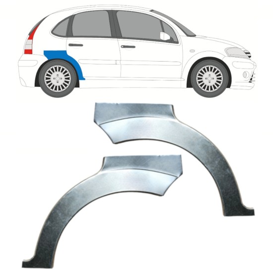 Lem zadného blatníka pre Citroen C3 2002-2010 / Ľavá+Pravá / Sada 14769 Lem zadného blatníka pre Citroen C3 2002-2010 / Ľavá+Pravá / Sada 14769