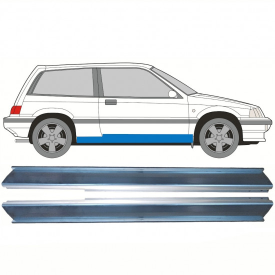 Opravný plech prahu pre Honda Civic 1983-1987 / Ľavá+Pravá / Sada 10628