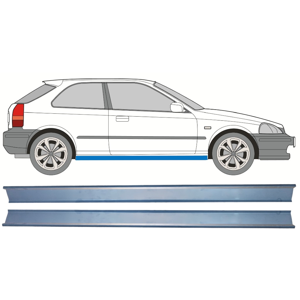Opravný Plech Prahu Pre Honda Civic Ej Ek 1995-2001 / Vľavo = Vpravo (Symetrické) / Sada 10328