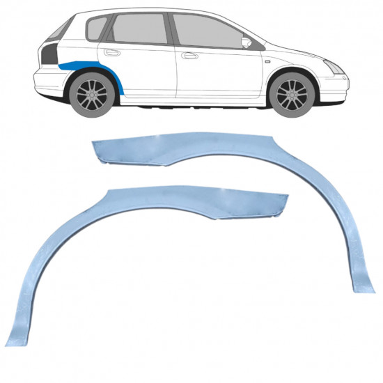 Lem zadného blatníka pre Honda Civic 2001-2005 / Ľavá+Pravá / Sada 9224