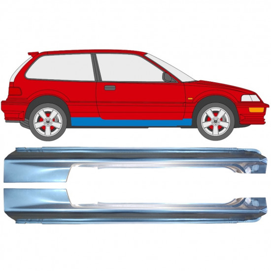 Kompletný prah pre Honda Civic 1987-1991 / Ľavá+Pravá / Sada 9537