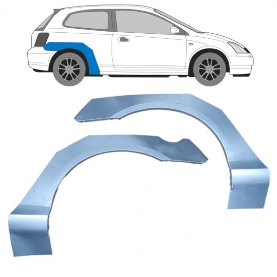 Lem zadného blatníka pre Honda Civic 2001-2005 / Ľavá+Pravá / Sada 9665