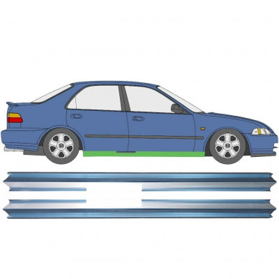 Opravný plech prahu pre Honda Civic 1991-1995 / Ľavá+Pravá / Sada 10559