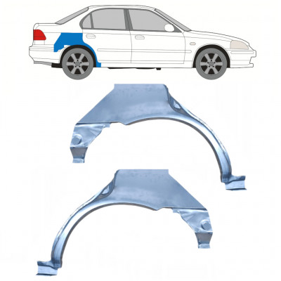 Lem zadného blatníka pre Honda Civic 1995-2001 / Ľavá+Pravá / Sada 9801